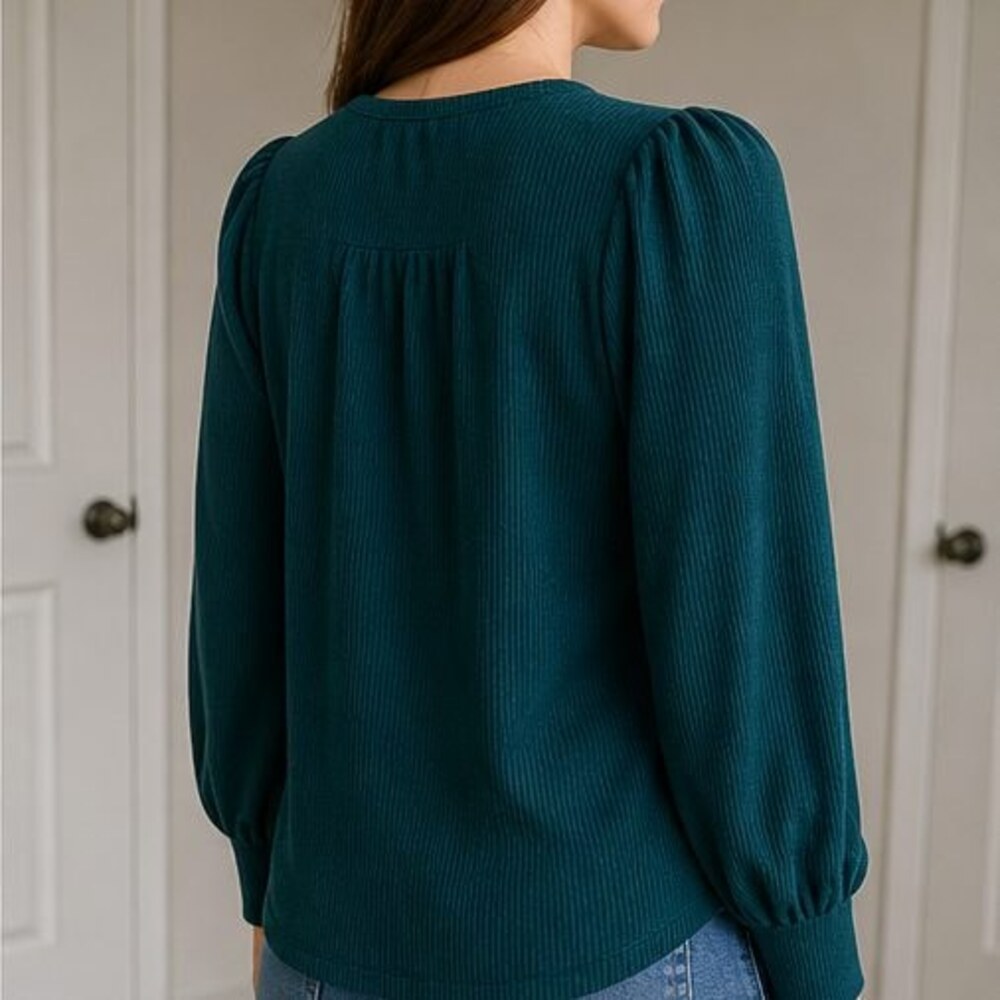 Teal Wrap Blouse - Picture 3 of 6